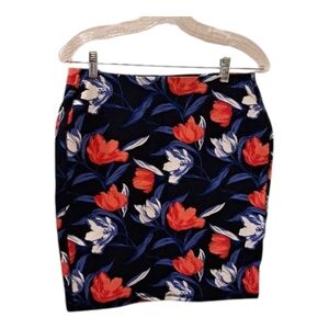 Old Navy Floral Pencil Skirt - Red and Blue Size M